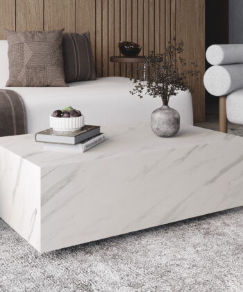 AERO Floating Low Mobile Coffee Table (90×55cm × H31.5cm | Concealed Castors & 18mm Laminated Top)