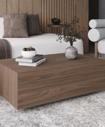 AERO Floating Low Mobile Coffee Table (90×55cm × H31.5cm | Concealed Castors & 18mm Laminated Top)