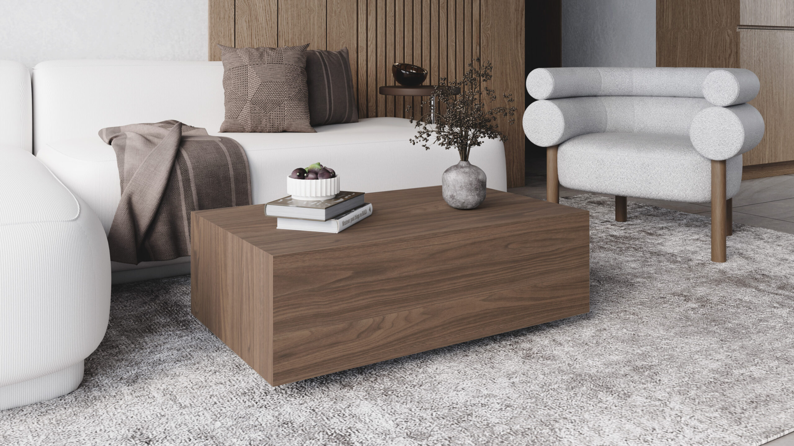 AERO Floating Low Mobile Coffee Table (90×55cm × H31.5cm | Concealed Castors & 18mm Laminated Top)