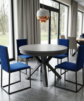 OSLO Round Industrial Extendable Dining Table (Ø100cm to 176cm & Ø120cm to 196cm | Substantial 36mm Top & 60×20mm Steel Subframe)