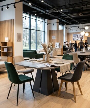 TRENTINO Extending Oval Dining Table in Artisan Oak with Matte Black Geometric Base (100-176 &times; 100 &times; 76 cm)
