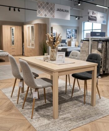 NOVARA Minimalist Extending Dining Table with High-Density Laminate Finish and Solid Beech Wood Legs (150-190 × 80 × 76 cm)