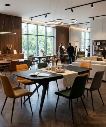 TRENTINO Industrial Oak Extending Dining Table with Matte Black Steel Base (180-480 × 100 × 76 cm)