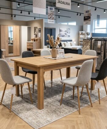 NOVARA Minimalist Extending Dining Table with High-Density Laminate Finish and Solid Beech Wood Legs (150-190 × 80 × 76 cm)