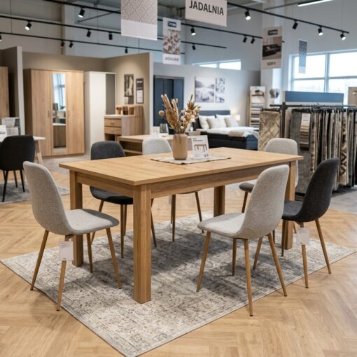 NOVARA Minimalist Extending Dining Table with High-Density Laminate Finish and Solid Beech Wood Legs (150-190 × 80 × 76 cm)