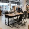 ASTORIA Extending Console Table in Natural Oak Laminate with Matte Black Steel Frame (100-300 × 50 × 78 cm)