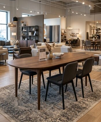 ST-85 Walnut Lagos Natural Veneer Extending Dining Table (160-200 × 80-100 × 77 cm)