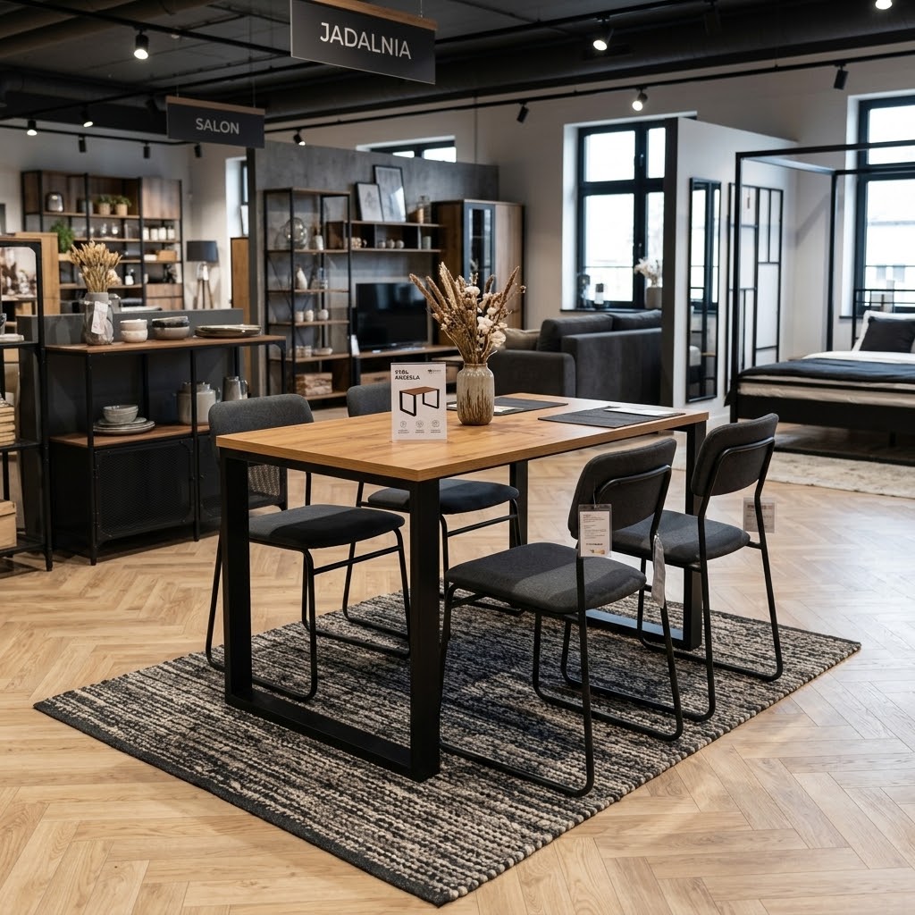 ASTORIA Compact Rectangular Dining Table in Alder Laminate with Matte Black Base (70 × 50 × 75 cm)