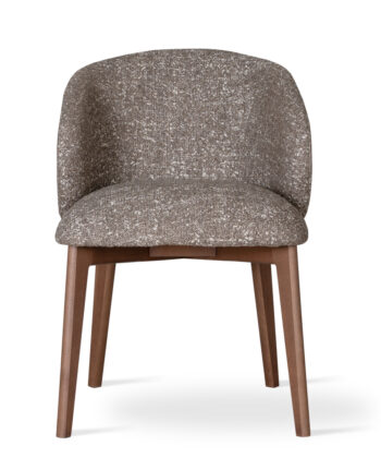 ALBEROBELLO Upholstered Dining Chair with Sculptural Solid Wood Legs (58 × 60 × 83 cm)