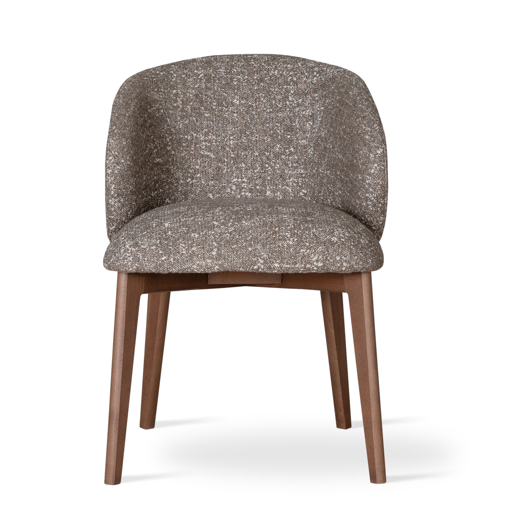 ALBEROBELLO Upholstered Dining Chair with Sculptural Solid Wood Legs (58 × 60 × 83 cm)