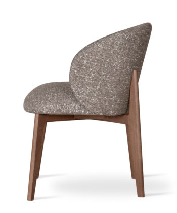 ALBEROBELLO Upholstered Dining Chair with Sculptural Solid Wood Legs (58 × 60 × 83 cm)