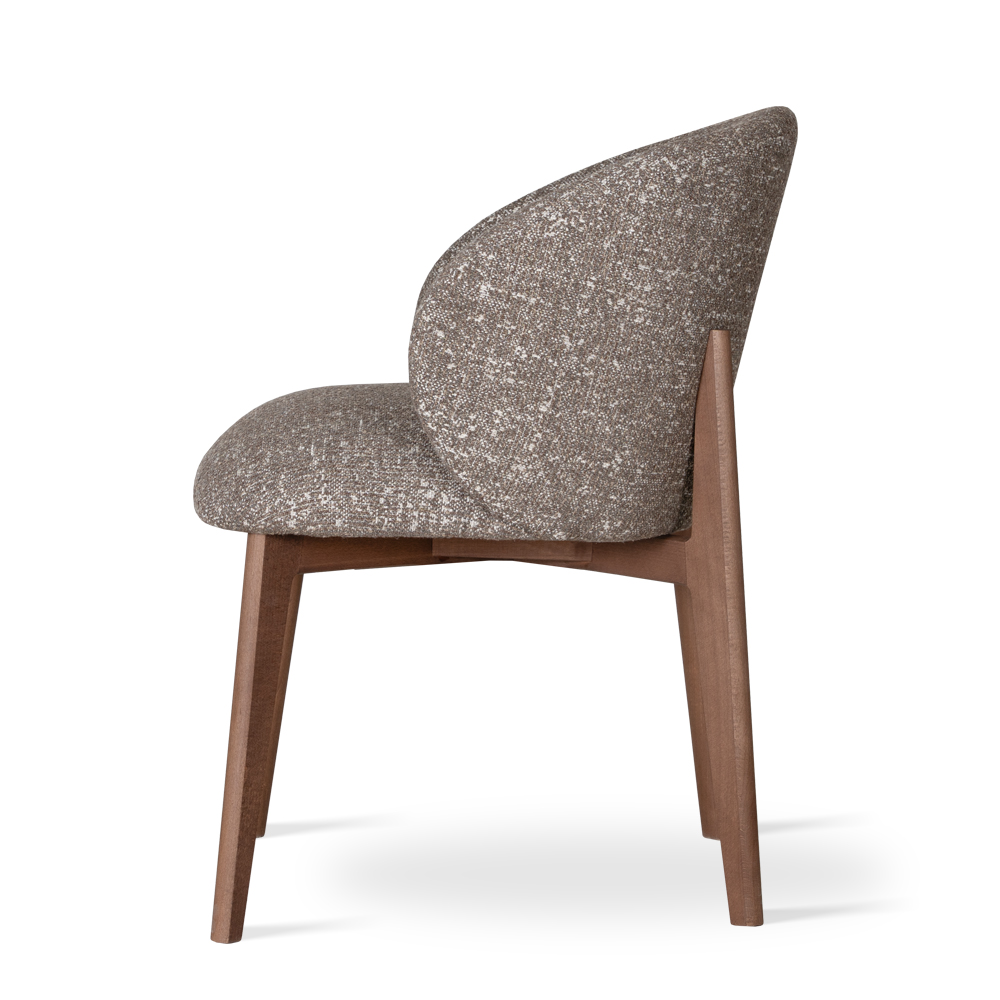 ALBEROBELLO Upholstered Dining Chair with Sculptural Solid Wood Legs (58 × 60 × 83 cm)