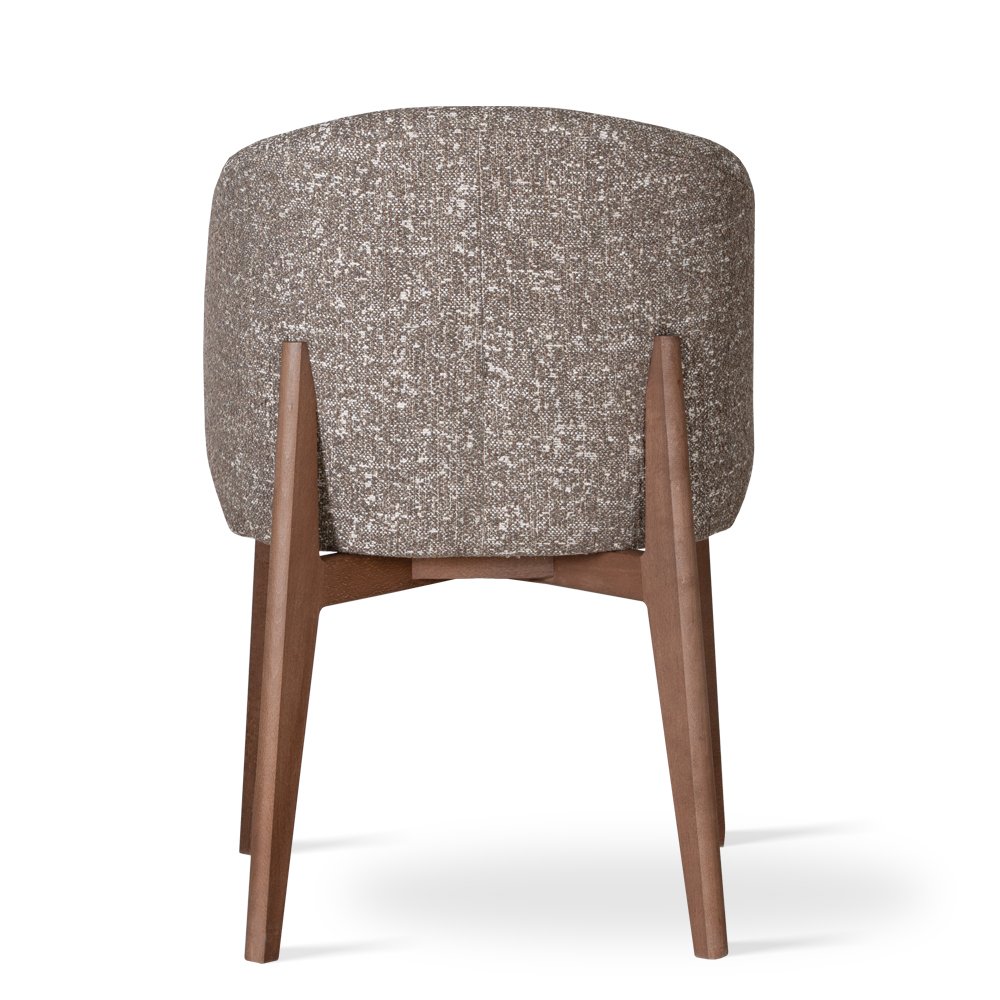 ALBEROBELLO Upholstered Dining Chair with Sculptural Solid Wood Legs (58 × 60 × 83 cm)