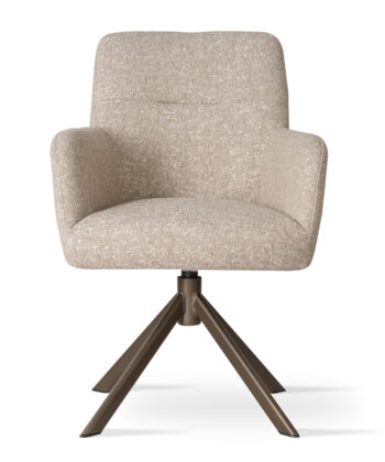 VERNAZZA Upholstered 360° Swivel Dining & Office Armchair (61 × 61 × 89 cm)