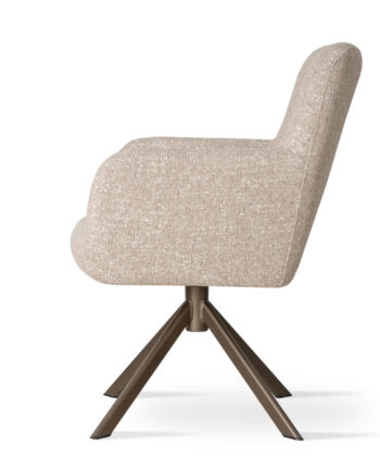 VERNAZZA Upholstered 360° Swivel Dining & Office Armchair (61 × 61 × 89 cm)