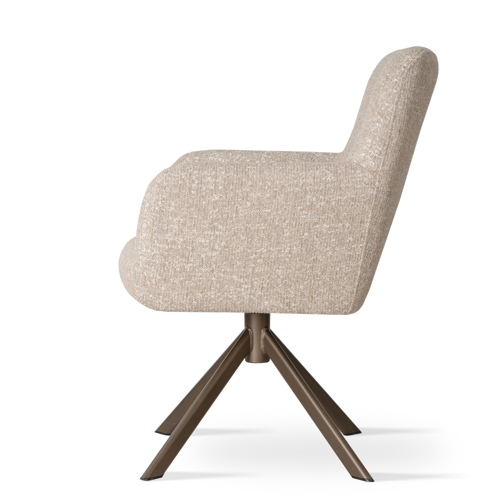 VERNAZZA Upholstered 360° Swivel Dining & Office Armchair (61 × 61 × 89 cm)