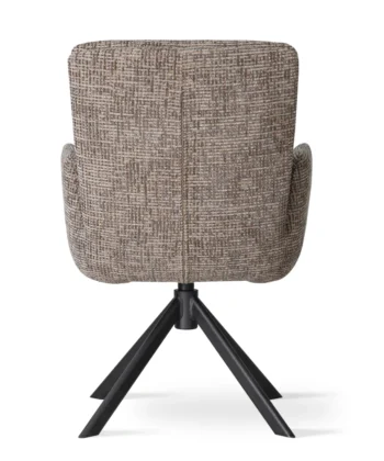 SESTRI Upholstered 360° Swivel Dining & Office Armchair with Auto-Return Base (61 × 64 × 91 cm)