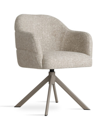 CARRARA Upholstered 360&deg; Swivel Dining & Office Armchair with Auto-Return Base (64 &times; 66 &times; 83 cm)
