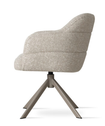CARRARA Upholstered 360&deg; Swivel Dining & Office Armchair with Auto-Return Base (64 &times; 66 &times; 83 cm)