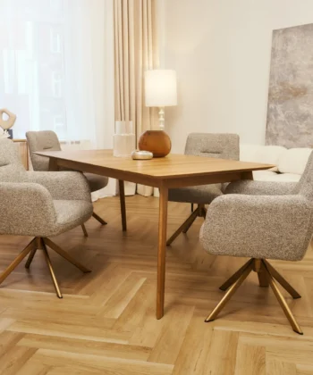 VERNAZZA Upholstered 360° Swivel Dining & Office Armchair (61 × 61 × 89 cm)