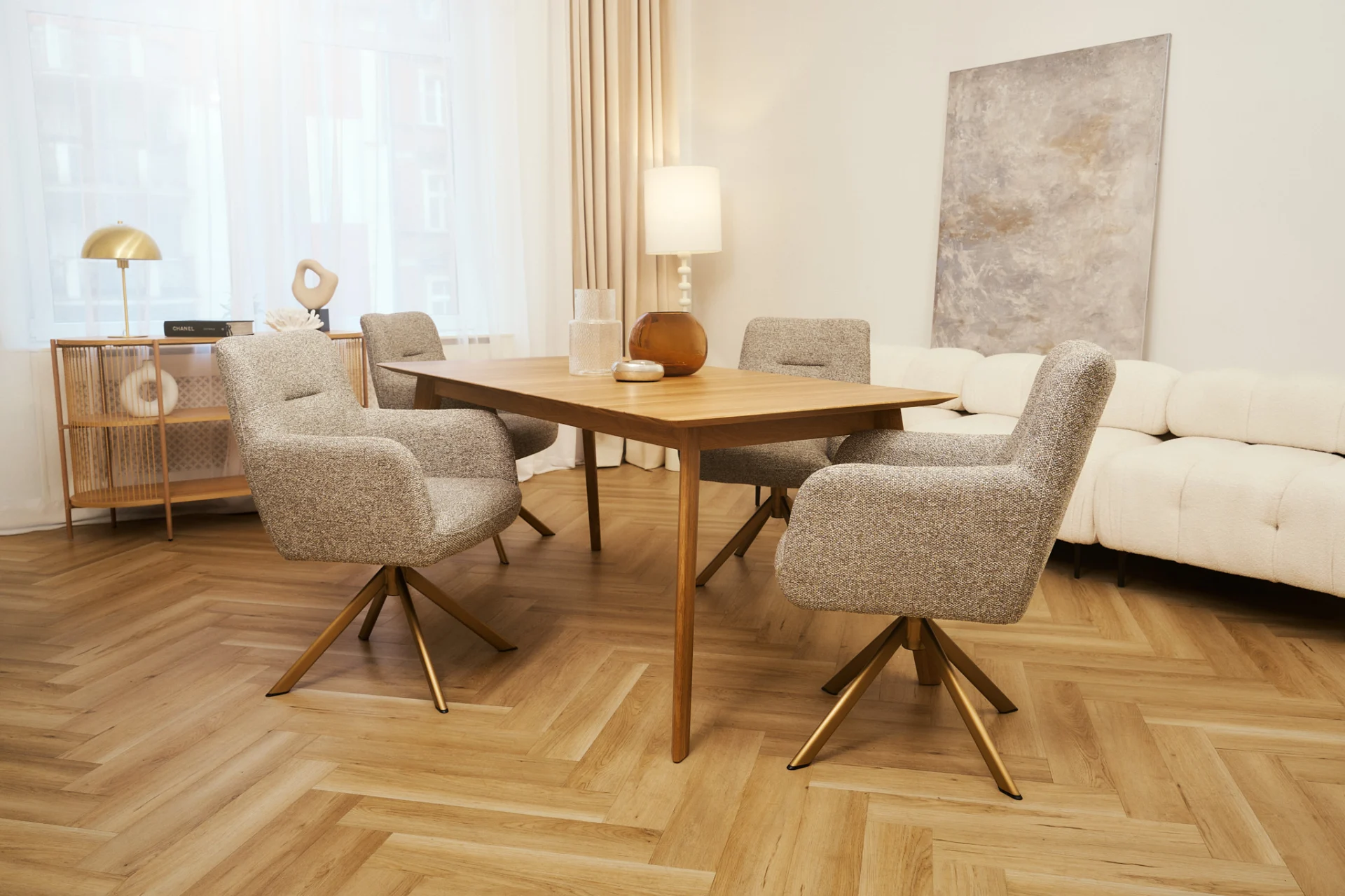 VERNAZZA Upholstered 360° Swivel Dining & Office Armchair (61 × 61 × 89 cm)
