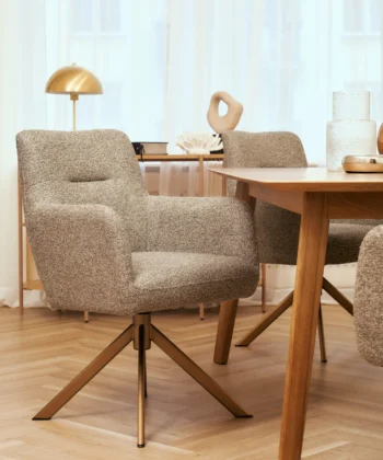 VERNAZZA Upholstered 360° Swivel Dining & Office Armchair (61 × 61 × 89 cm)