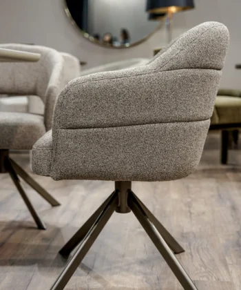 CARRARA Upholstered 360&deg; Swivel Dining & Office Armchair with Auto-Return Base (64 &times; 66 &times; 83 cm)