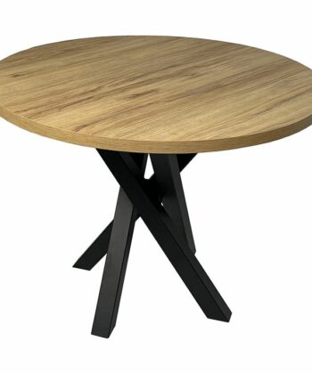 Moniq Round Extendable Table fi 100+40 Loft Style Laminated Top