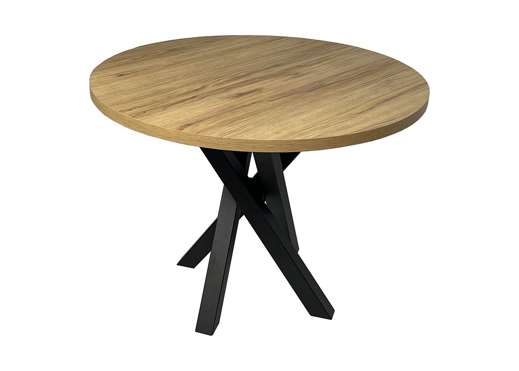 Moniq Round Extendable Table fi 100+40 Loft Style Laminated Top