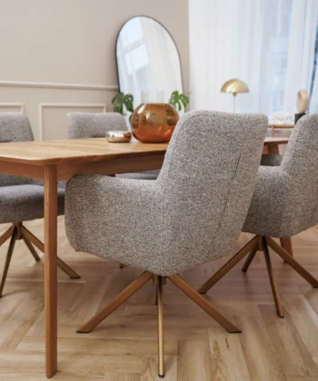 VERNAZZA Upholstered 360° Swivel Dining & Office Armchair (61 × 61 × 89 cm)