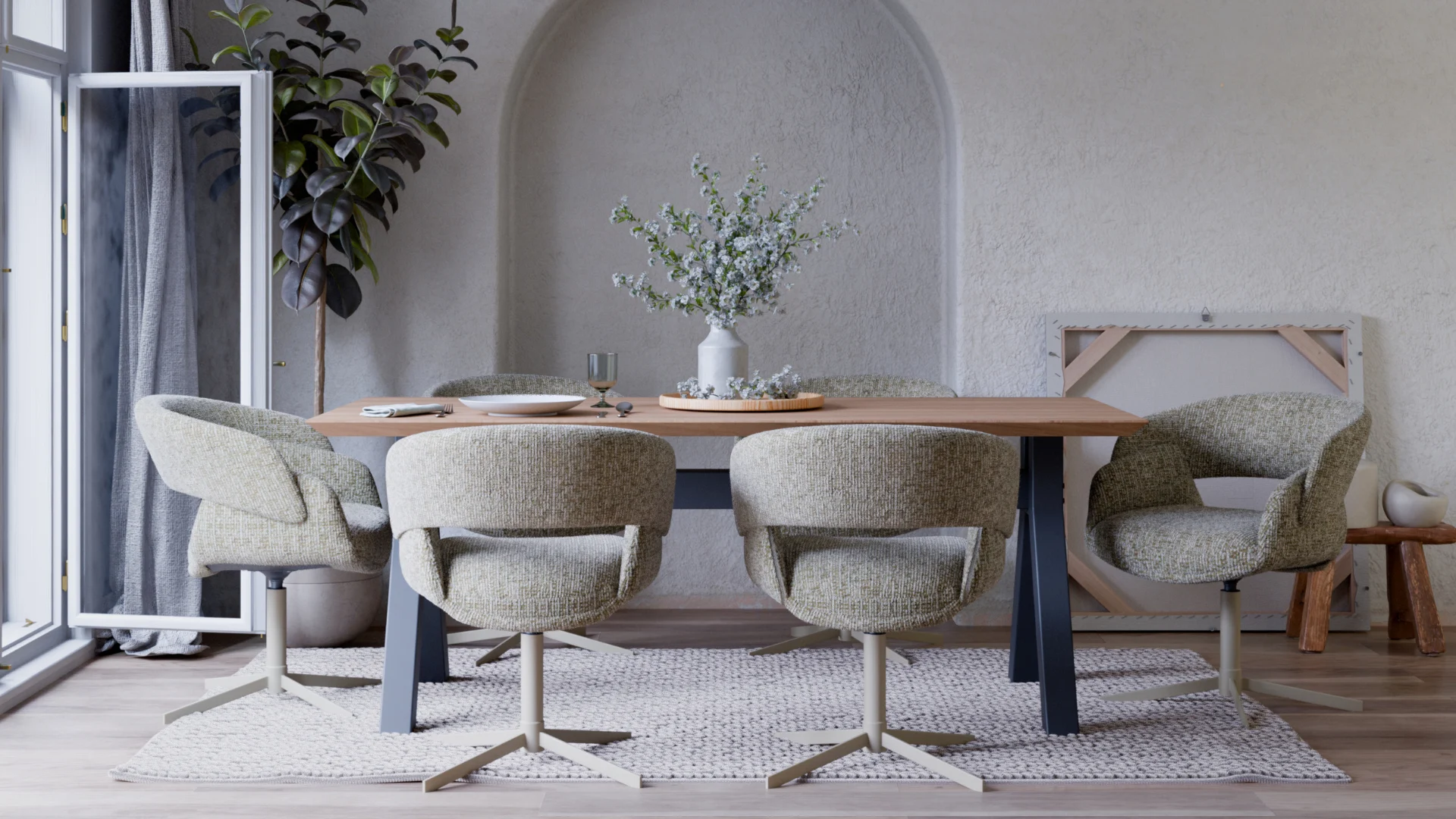 CAPRERA Bespoke 360° Swivel Dining & Office Armchair (65 × 63 × 78 cm)