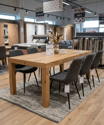 AMALFI Natural Oak Extending Dining Table with Solid Timber Frame (120-290 × 80-100 × 75 cm)
