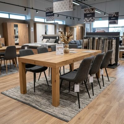 AMALFI Natural Oak Extending Dining Table with Solid Timber Frame (120-290 × 80-100 × 75 cm)