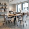 AMAYA Lancelot Oak Laminate Round Dining Table (100-200 × 100 × 76 cm)