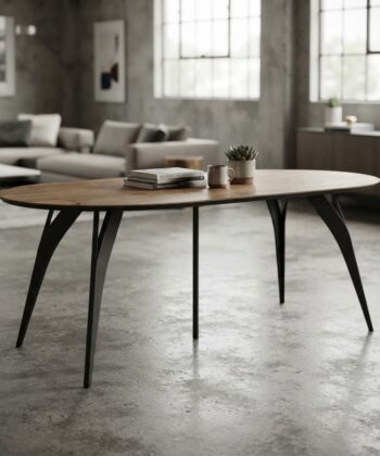AMAYA Lancelot Oak Laminate Round Dining Table (100-200 × 100 × 76 cm)