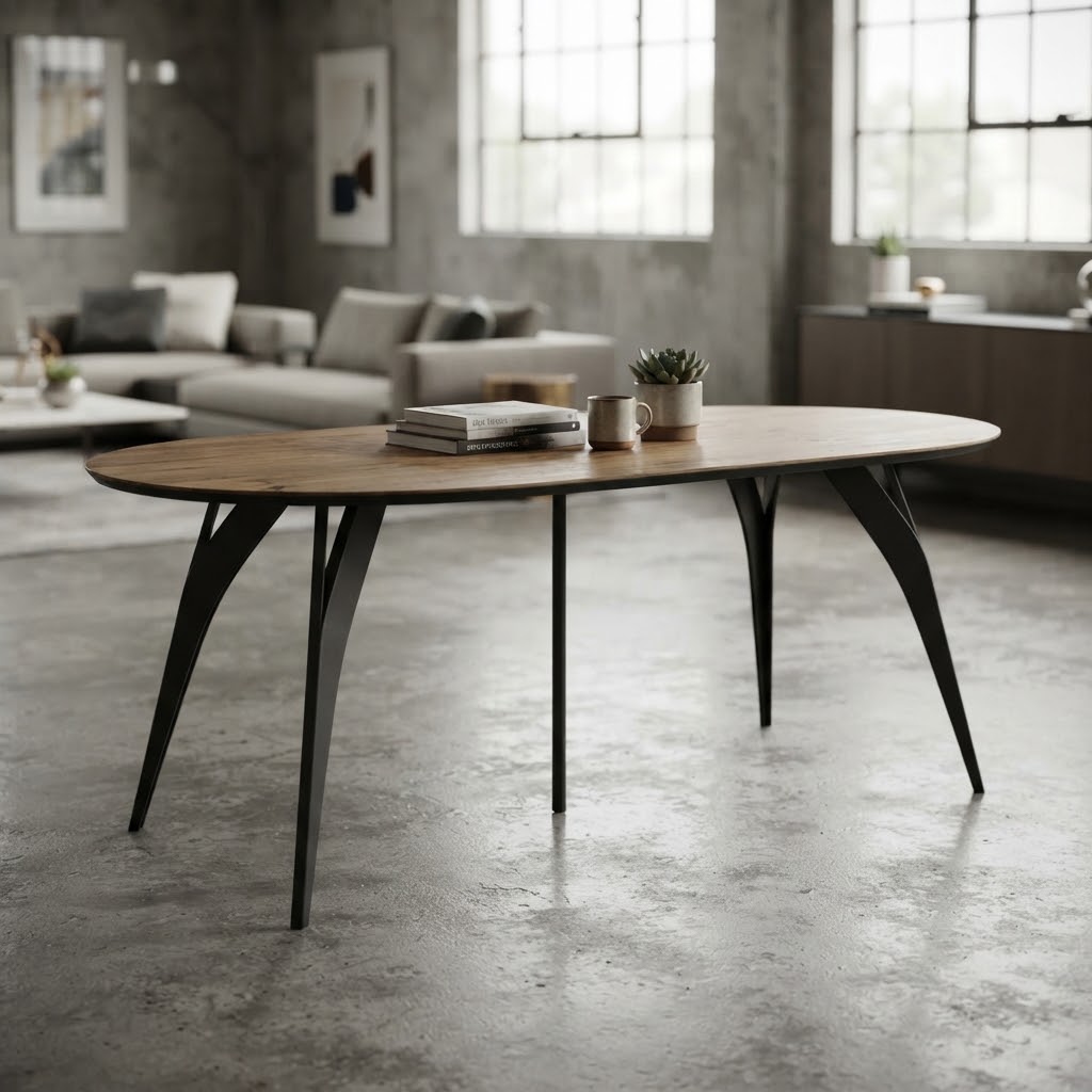 AMAYA Lancelot Oak Laminate Round Dining Table (100-200 × 100 × 76 cm)