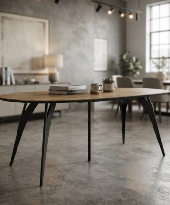 AMAYA Lancelot Oak Laminate Round Dining Table (100-200 × 100 × 76 cm)