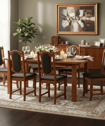 Aria Rounded Extendable Laminate Table 150×80–190cm – High-Density Laminate with Solid Beech Wood Legs