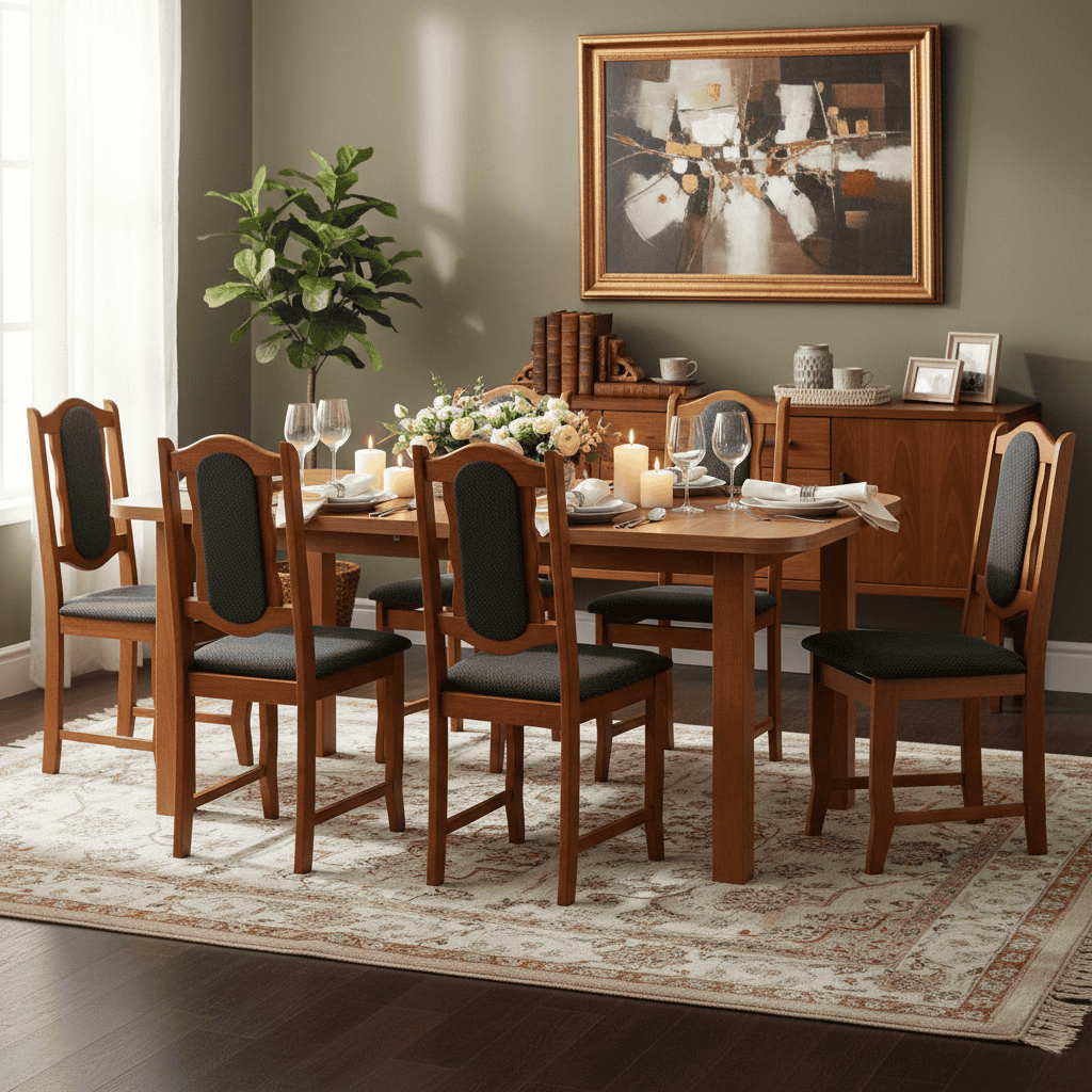 Aria Rounded Extendable Laminate Table 150×80–190cm – High-Density Laminate with Solid Beech Wood Legs