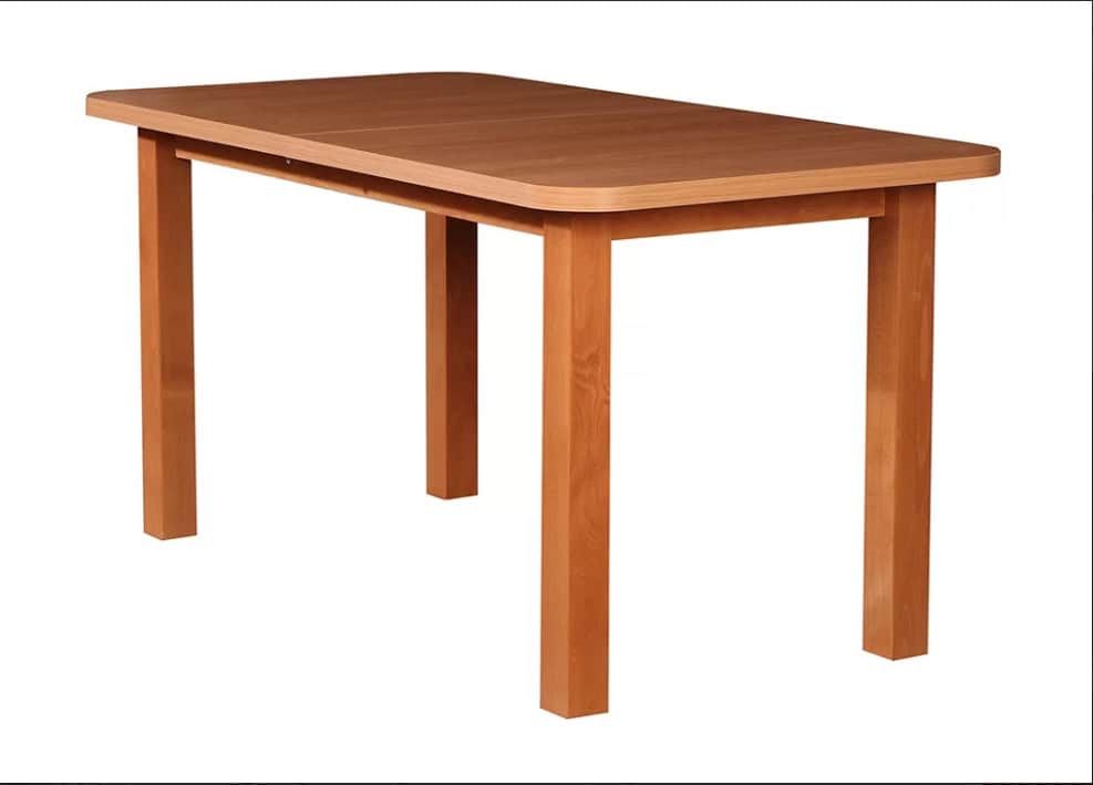 Aria Rounded Extendable Laminate Table 150×80–190cm – High-Density Laminate with Solid Beech Wood Legs