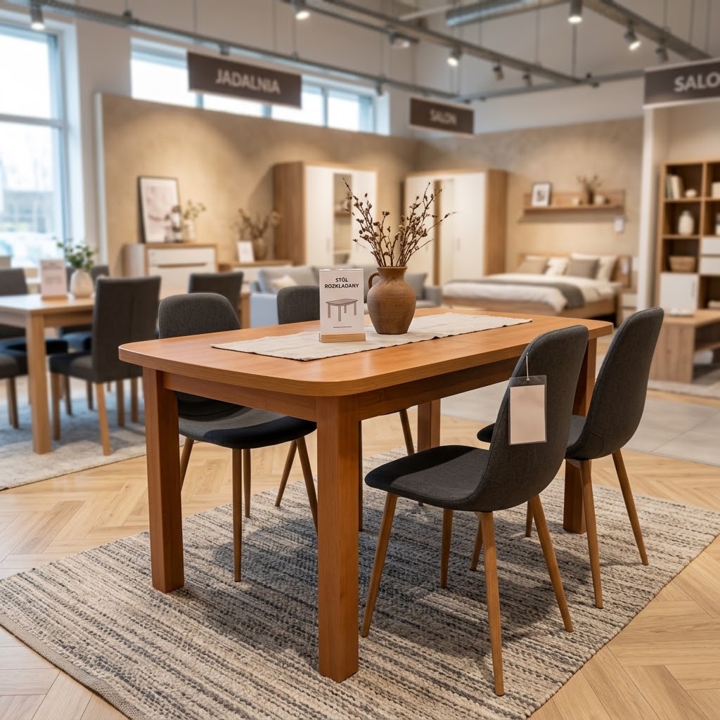Aria Rounded Extendable Laminate Table 150×80–190cm – High-Density Laminate with Solid Beech Wood Legs
