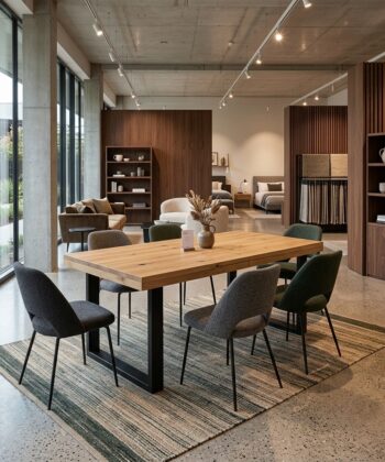 ASTORIA Extending Dining Table in Natural Oak Veneer with Matte Black Industrial Steel Base (120-250 × 80-100 × 75 cm)