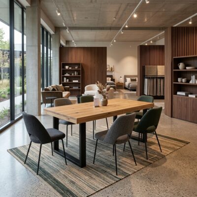 ASTORIA Extending Dining Table in Natural Oak Veneer with Matte Black Industrial Steel Base (120-250 × 80-100 × 75 cm)