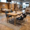 ASTORIA Extending Dining Table in Wotan Oak Laminate with Solid Beech Wood Frame (120-160 × 70 × 75 cm)