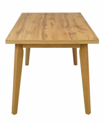 ASTORIA Extending Dining Table in Wotan Oak Laminate with Solid Beech Wood Frame (120-160 × 70 × 75 cm)