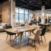 TRENTINO Extending Oval Dining Table in Premium Laminate with Spider Metal Base (160-236 × 90 × 76 cm)