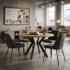 RANDI Golden Oak Laminate Round Extending Dining Table (100-176 × 100 × 76 cm)