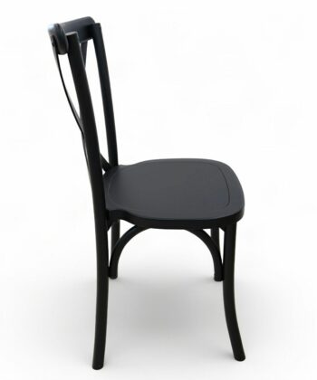 ASTORIA Matte Black Solid Beech Cross-Back Dining Chair (44 × 47 × 90 cm)