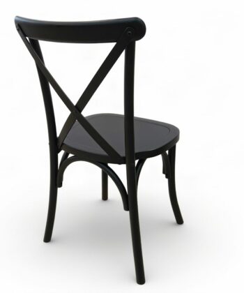 ASTORIA Matte Black Solid Beech Cross-Back Dining Chair (44 × 47 × 90 cm)