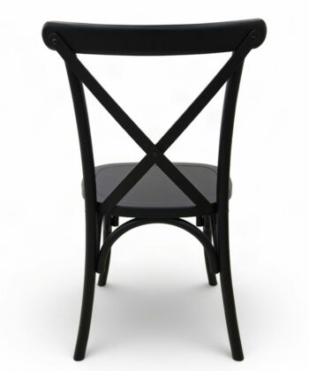 ASTORIA Matte Black Solid Beech Cross-Back Dining Chair (44 × 47 × 90 cm)